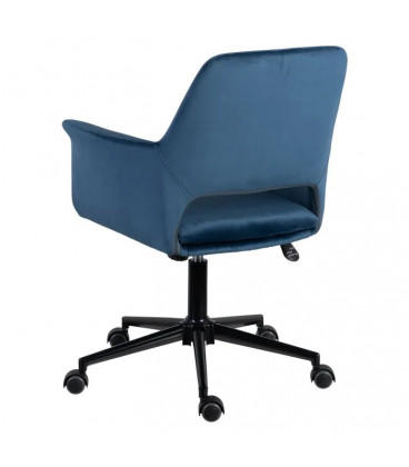 Chaise de bureau Louise velours bleu