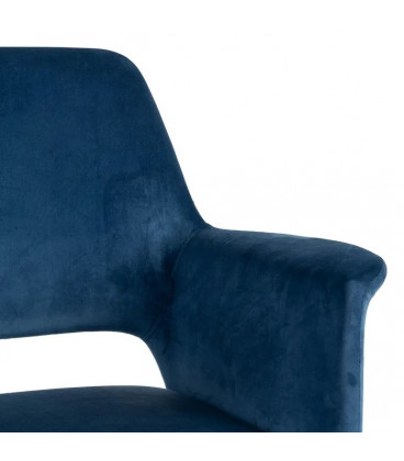 Chaise de bureau Louise velours bleu