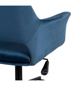 Chaise de bureau Louise velours bleu
