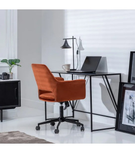 Chaise de bureau Louise velours marron 2