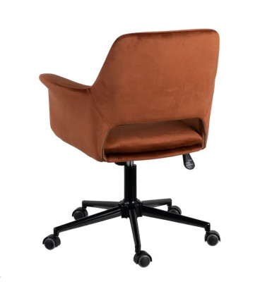 Chaise de bureau Louise velours marron