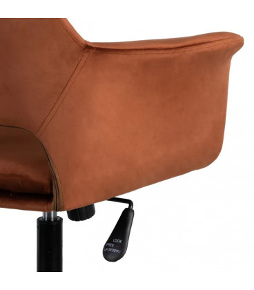 Chaise de bureau Louise velours marron