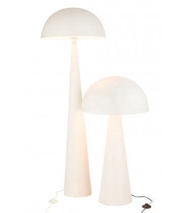 Lampe Champignon Metal Blanc Mat