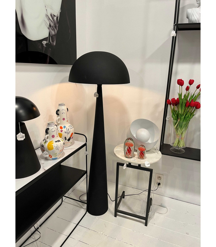 Lampe de table champignon noir et or