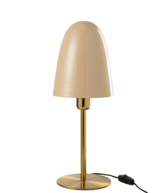 Lampe de table métal beige