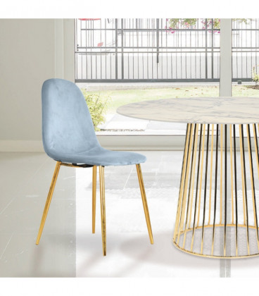 Lot de 2 Chaises Josef Gulde Velours Cobalt