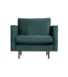 Fauteuil Rodéo Classic Velvet Teal Bleu Canard Matelassé