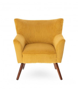 Fauteuil Wayne Velours Côtelé Moutarde