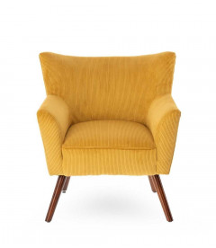 Fauteuil Wayne Velours Côtelé Moutarde