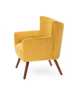 Fauteuil Wayne Velours Côtelé Moutarde