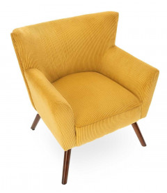 Fauteuil Wayne Velours Côtelé Moutarde