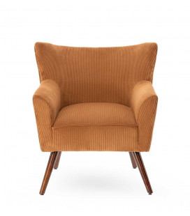 Fauteuil Wayne Velours Côtelé Orange Fox