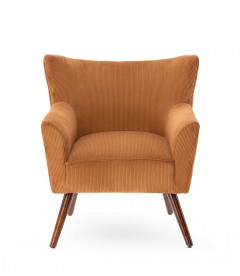Fauteuil Wayne Velours Côtelé Orange Fox 