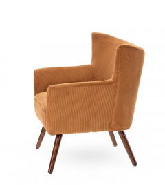 Fauteuil Wayne Velours Côtelé Orange Fox