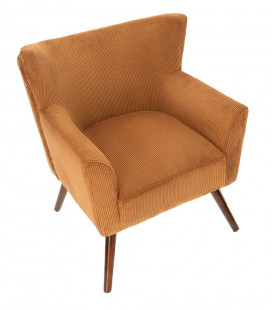 Fauteuil Wayne Velours Côtelé Orange Fox