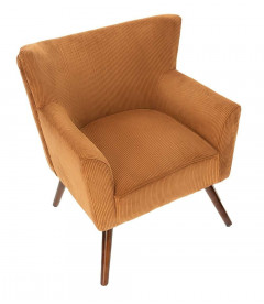 Fauteuil Wayne Velours Côtelé Orange Fox