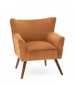 Fauteuil Wayne Velours Côtelé Orange Fox