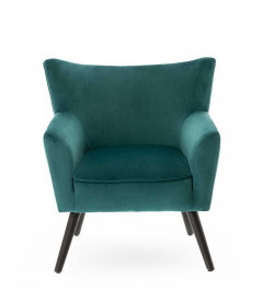 Fauteuil Wayne Velours Bleu Canard 