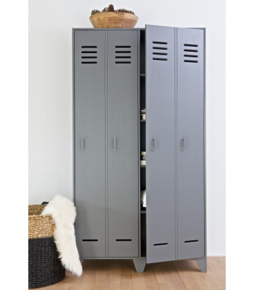 Armoire Stijn pin massif gris acierWOOOD by De Eekhoorn