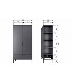 Armoire Ada pin gris