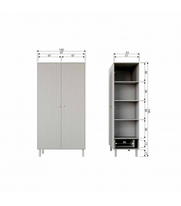 Armoire Madu gris nuageWOOOD by De Eekhoorn