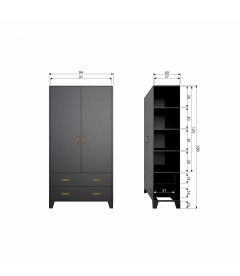 Armoire Dian pin noirWOOOD by De Eekhoorn