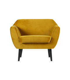 Fauteuil Rocco velours moutardeWOOOD by De Eekhoorn Fauteuil Rocco velours moutardeWOOOD by De Eekhoorn