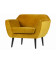 Fauteuil Rocco velours moutarde