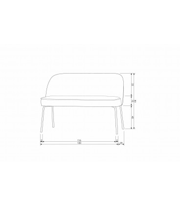 Banquette de Table 2 Places Vogue Velours rouilleWOOOD by De Eekhoorn