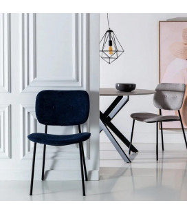 Lot de 4 Chaises Bouton Bleu