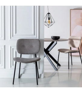 Lot de 4 Chaises Bouton Gris Clair