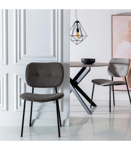 Lot de 4 Chaises Bouton Gris Foncé