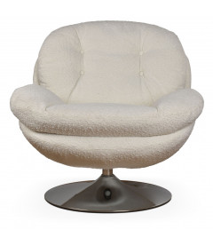 Fauteuil Pivotant Memento Blanc Bouclette