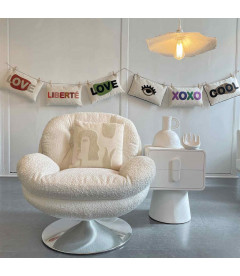 Fauteuil Pivotant Memento Blanc Bouclette