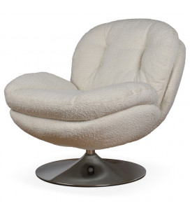 Fauteuil Pivotant Memento Blanc Bouclette