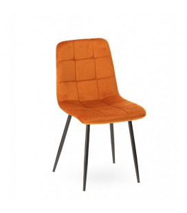 Chaise Manta Orange Brûlé Velours Ras 