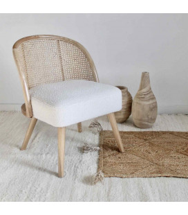 Fauteuil Sharing bouclé blanc