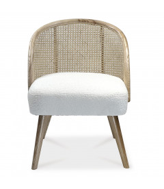 Fauteuil Sharing bouclé blanc