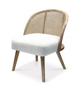 Fauteuil Sharing bouclé blanc