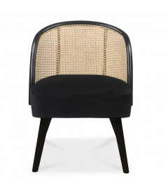 Fauteuil Sharing velours noir