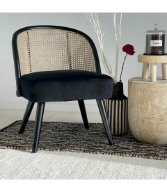 Fauteuil Sharing velours noir