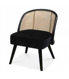 Fauteuil Sharing velours noir