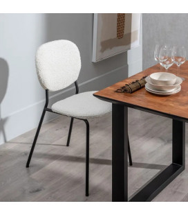 Lot de 2 chaises Suzanne blanc bouclette