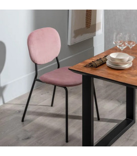 Lot de 2 chaises Suzanne rose foncé