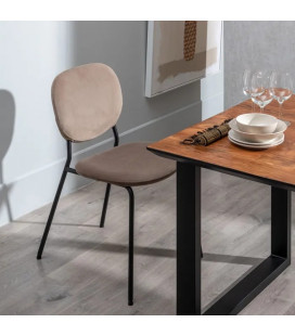 Lot de 2 chaises Suzanne taupe