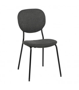 Lot de 2 chaises Oslo tissu gris foncé