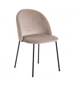 Lot de 2 chaises Solna velours taupe