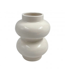 Vase céramique Double Blanc cassé verni
