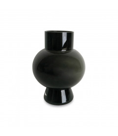 Vase Rond en verre noir