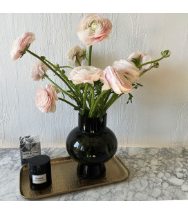 Vase Rond en verre noir 2